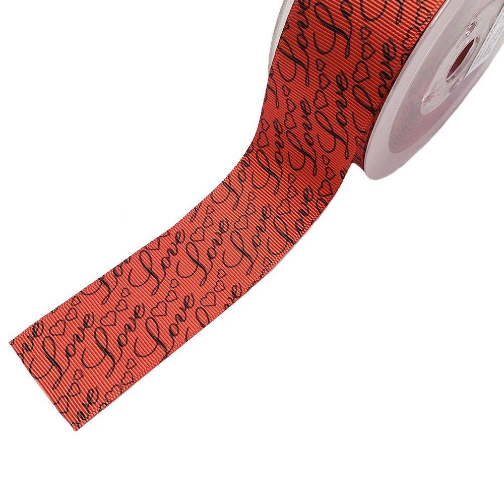 Grogren Kurdele Kırmızı 4 cm Love 10 Metre