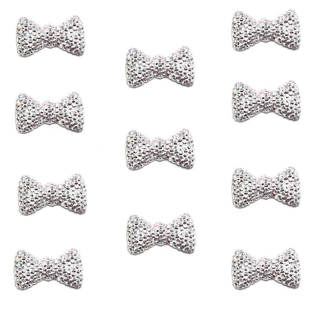 Polyester Fiyonk  Süs  100 Adet Gümüş ( Polyester Papyon )