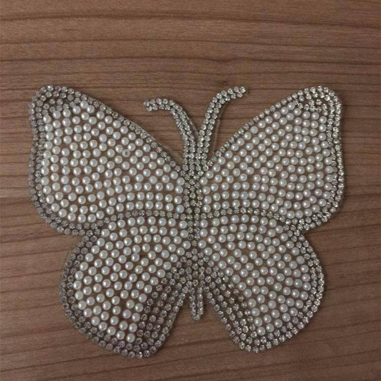 Büyük Boy İncili Kelebek Mech Motif Ütü İle Yapışan