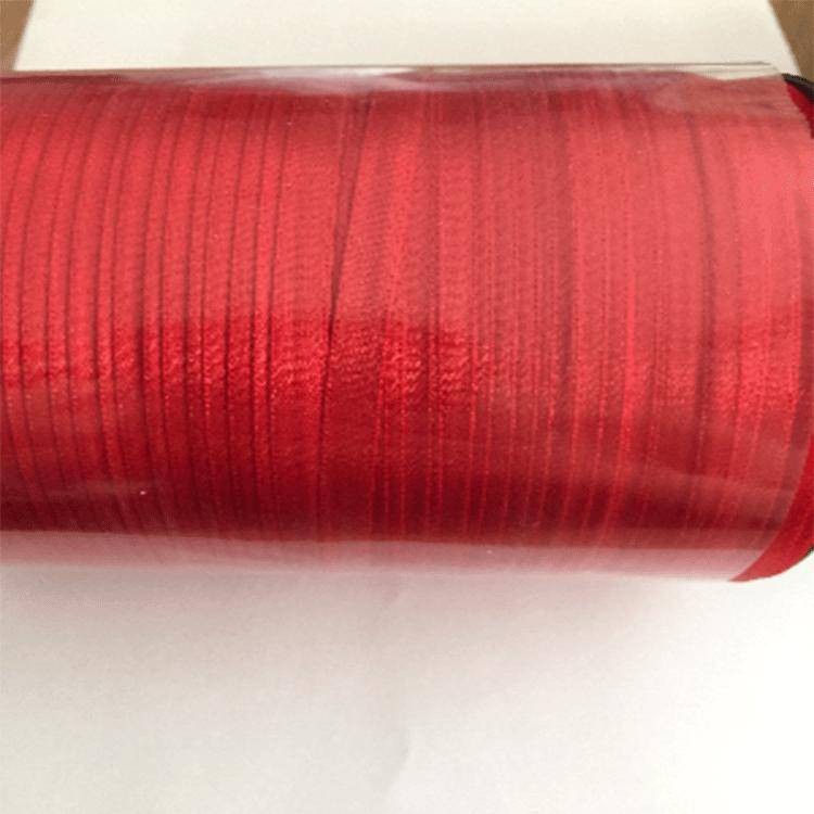 6mm Saten Kurdele Kırmızı 10 Metre