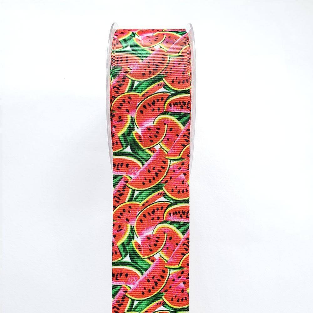 Grogren Kurdele Karpuz Desenli 4 cm Model 3 ( 1 Metre )