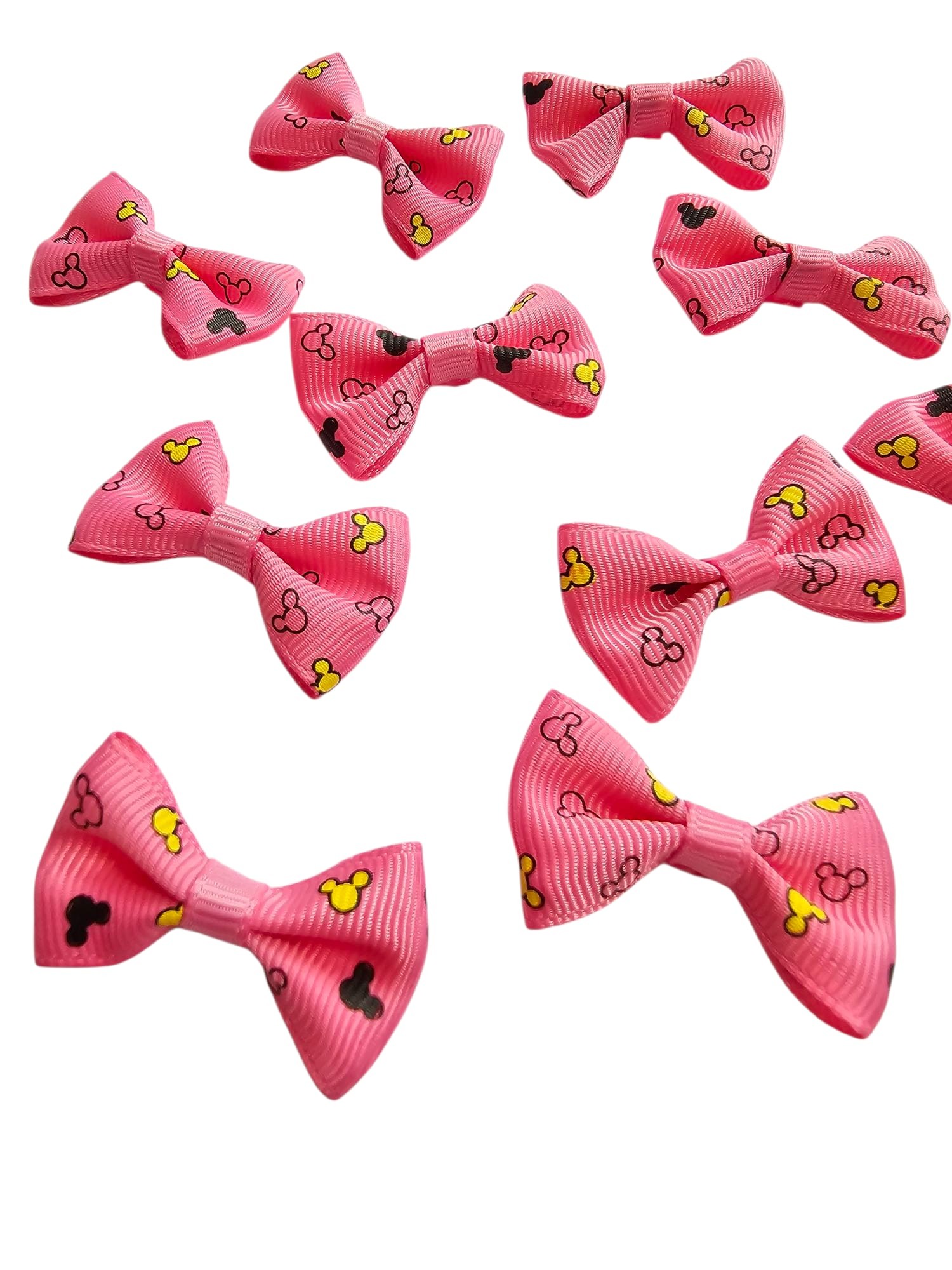 Grogren Fiyonk Mıckey Mouse Desenli Koyu Pembe 10 Adet