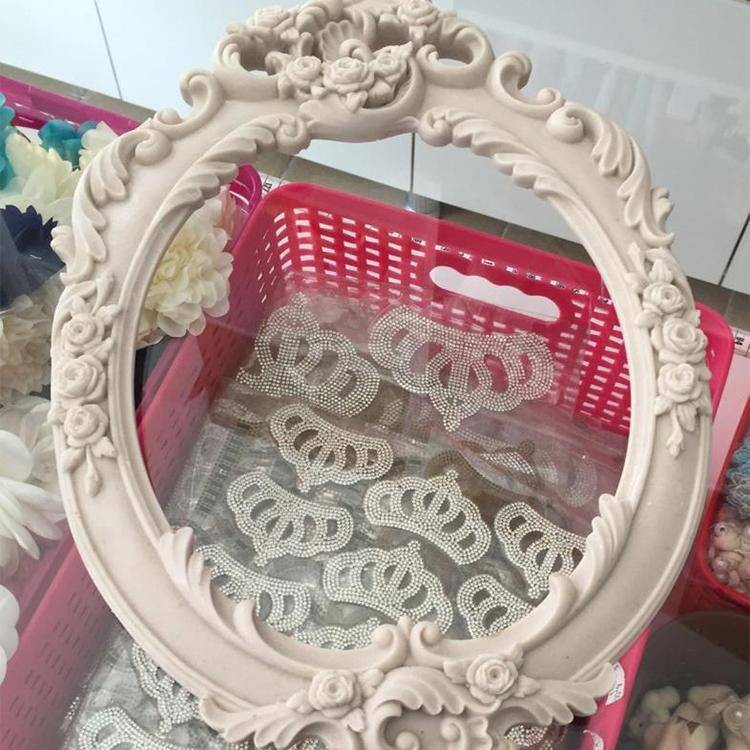 Polyester çerçeve çiçekli model büyük boy