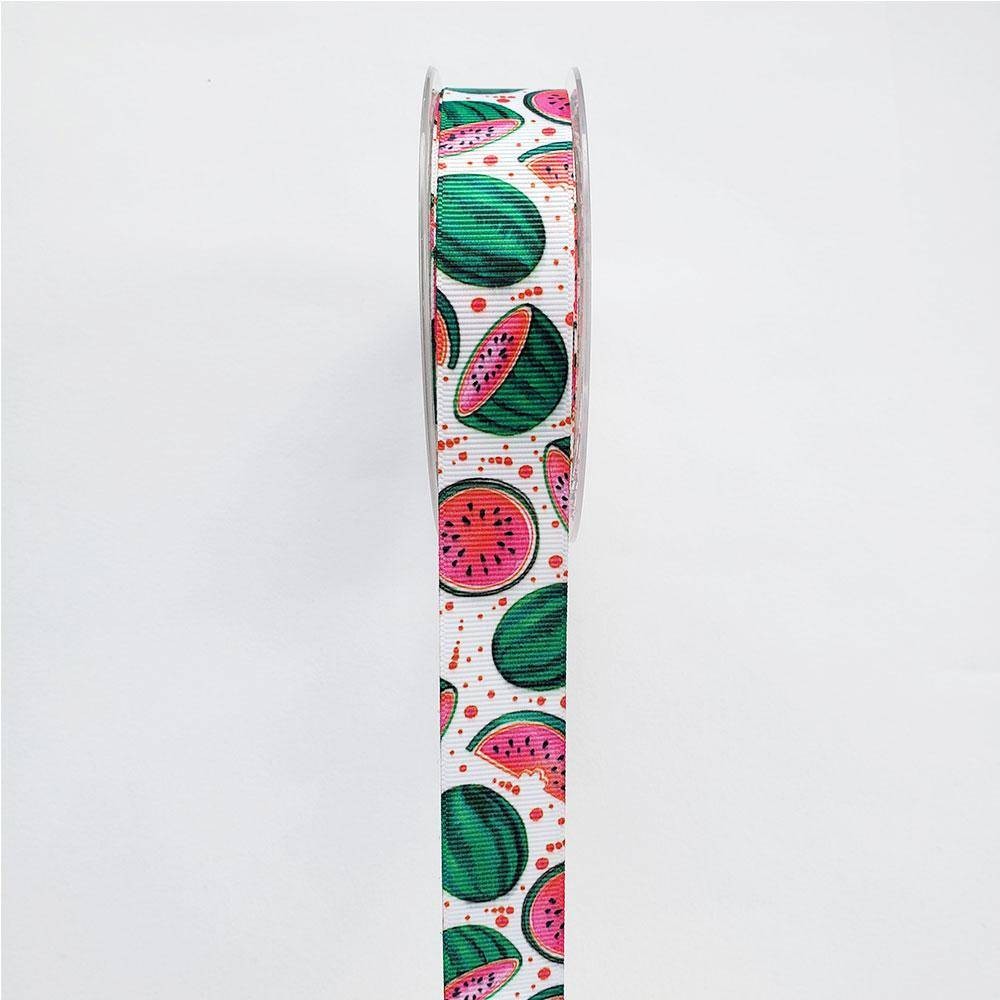 Grogren Kurdele Karpuz Desenli 2,5 cm Model 2 ( 1 Metre )