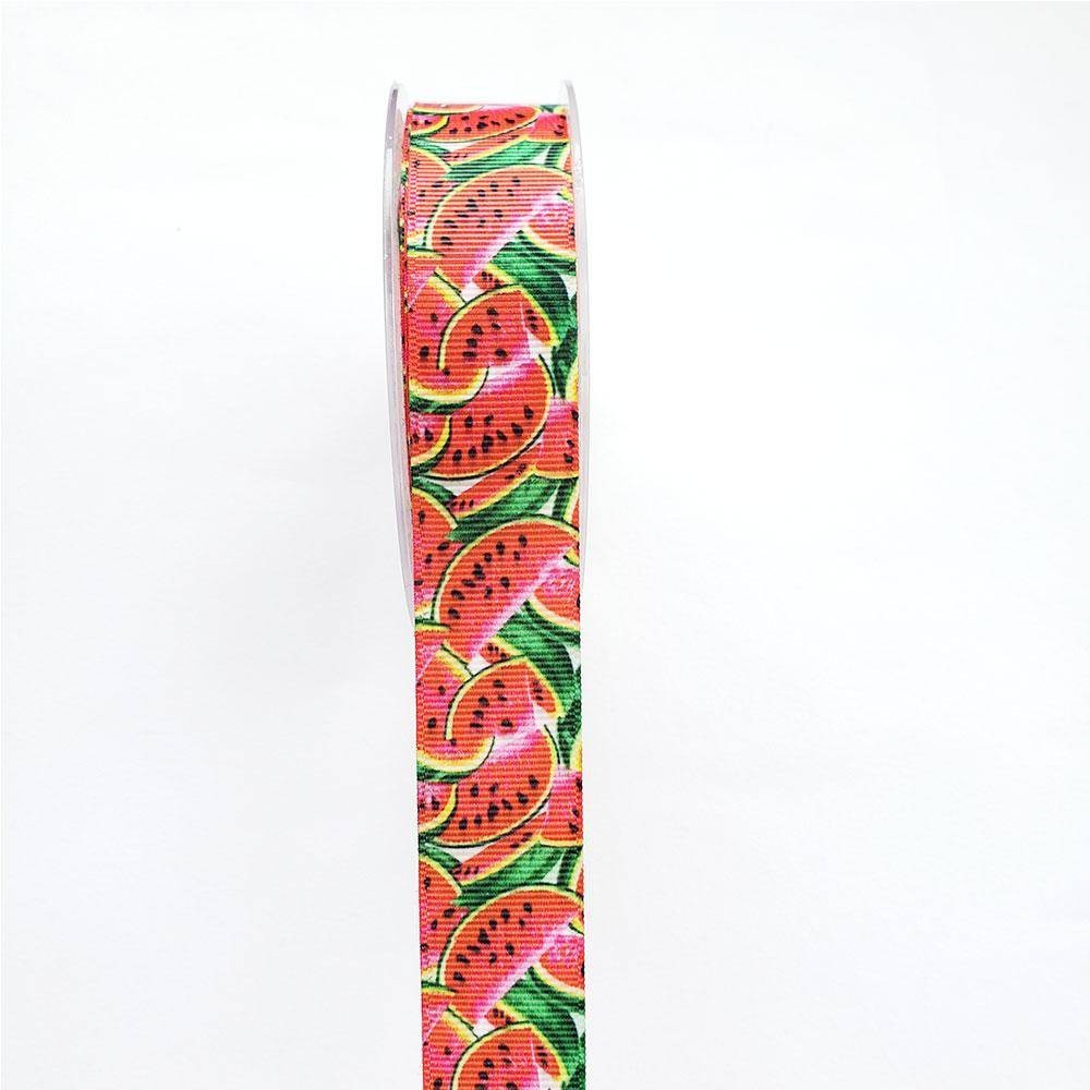Grogren Kurdele Karpuz Desenli 2,5 cm Model 3 ( 1 Metre )