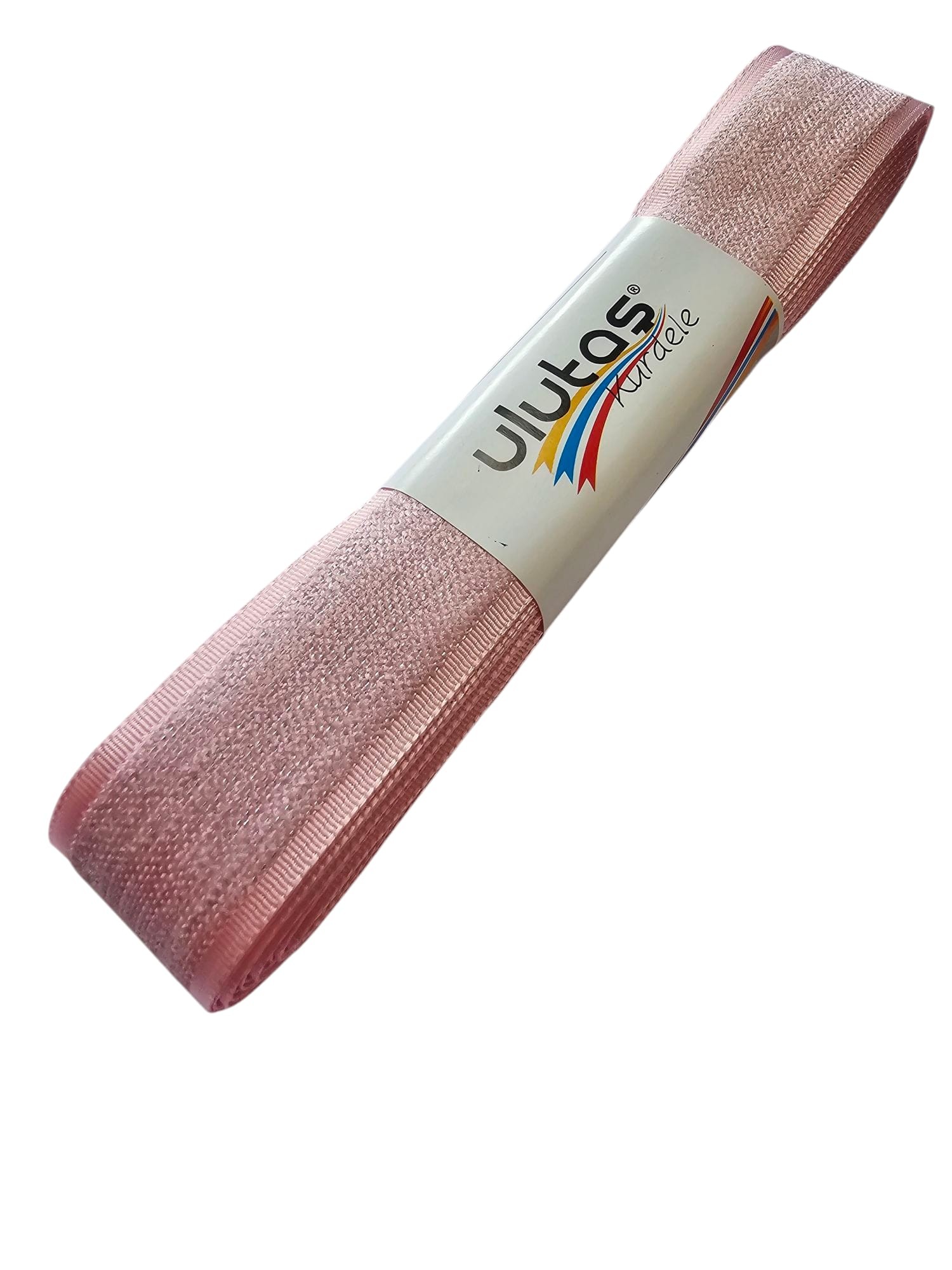 Kadife Efektli Kurdele Açık Pembe Renk 2.5 cm 5 Metre ( Ulutaş )
