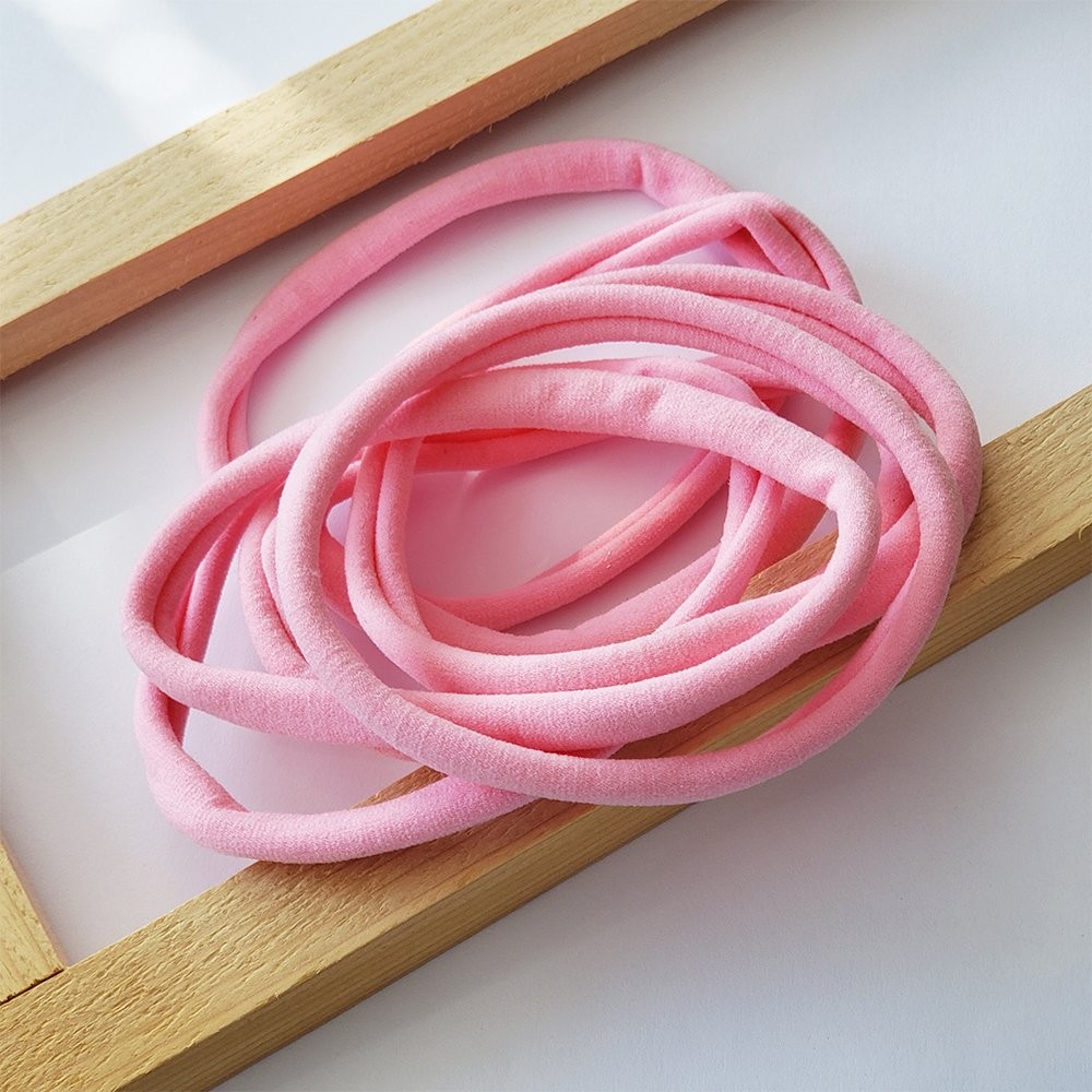 Dikişsiz Saç Bandı Lastiği 10 Adet Pembe Renk