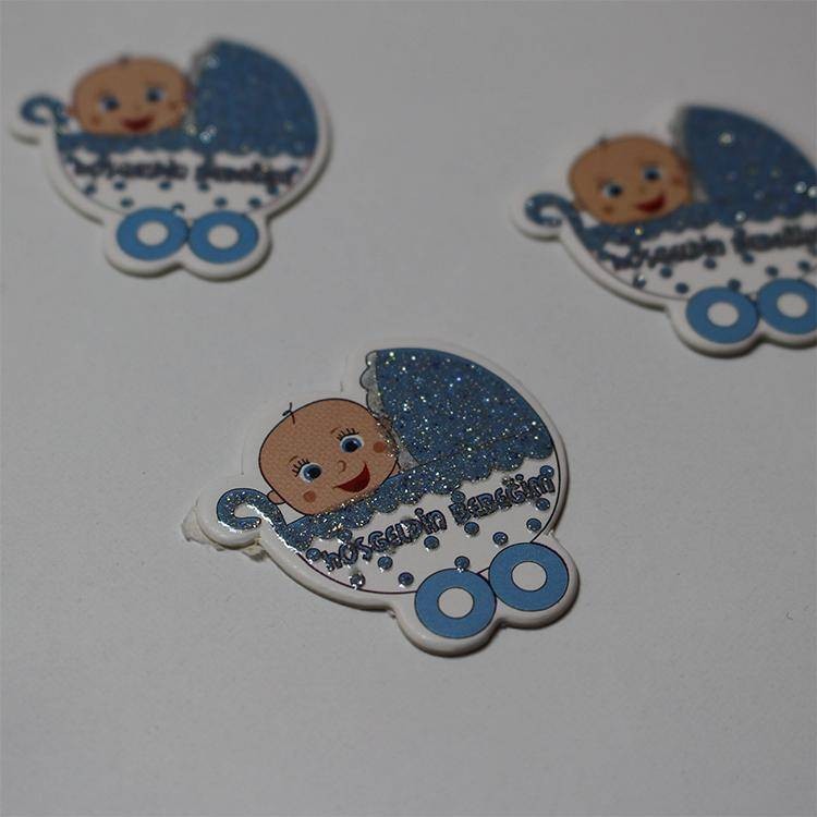 Karton Sticker Mavi Bebek Arabalı 1 Paket