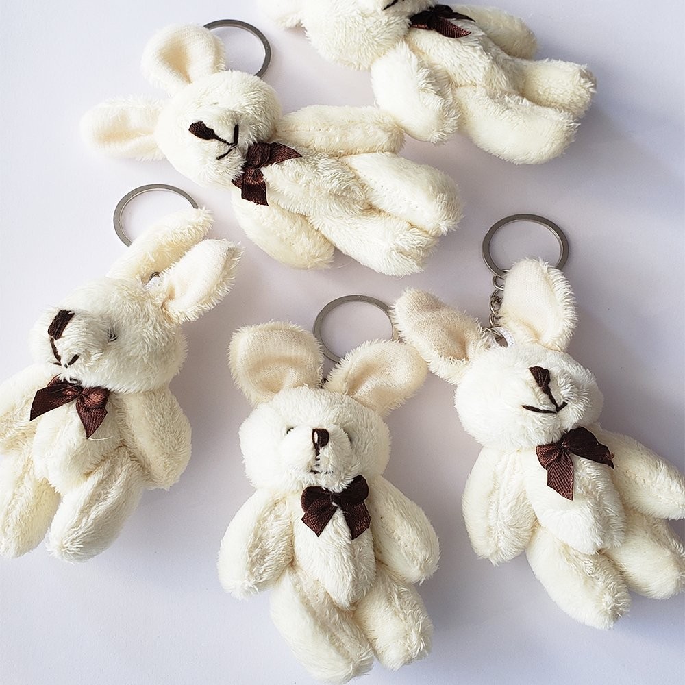 Peluş Tavşan Anahtarlık Fiyonklu 5 Adet