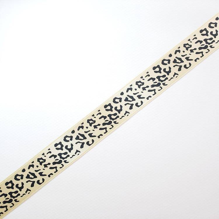 Saten Kurdele Leopar Desenli 10 Metre