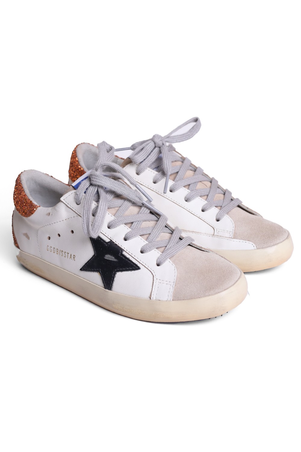 Golden Goose Super-Star Turuncu- Beyaz Deri Kadın Sneakers