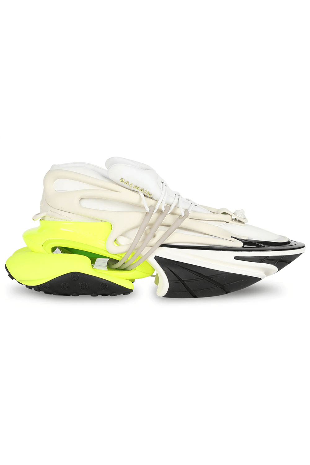 Balmain Unicorn White And Neon Green Sneakers