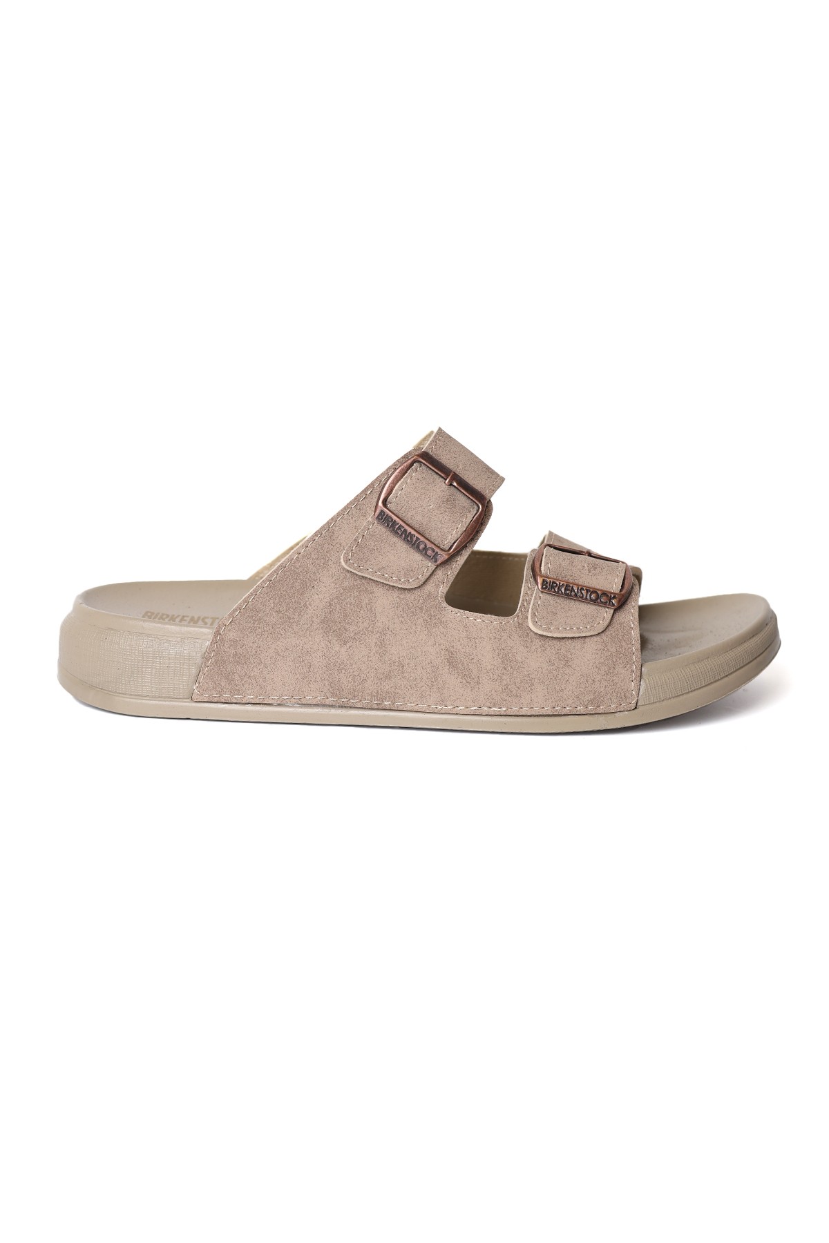 Birkenstock Çift Bantlı Ortapedilk Taban Bej Günlük Erkek Terlik