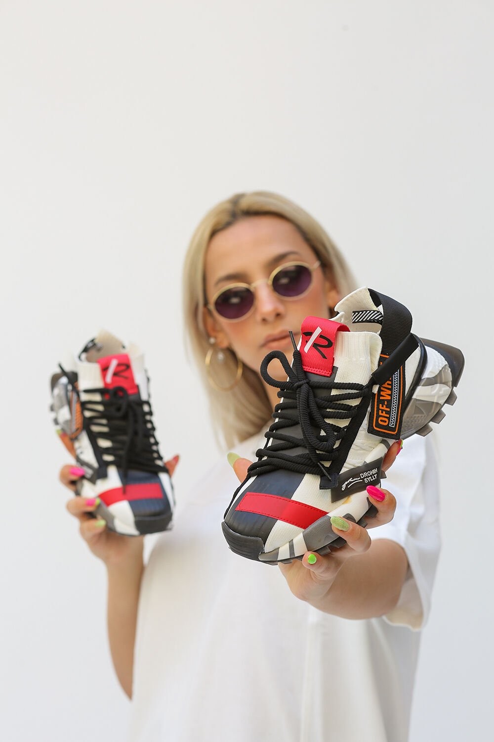 Jessi Mikro Streç Materyal Eva Taban Beyaz Sneakers G018