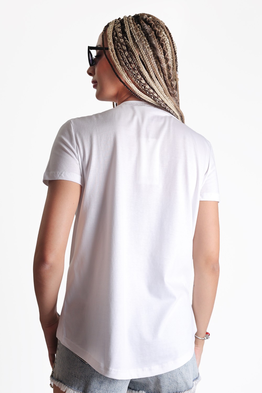 Doğal Pamuk Basic Simit Yaka T-shirt D3683