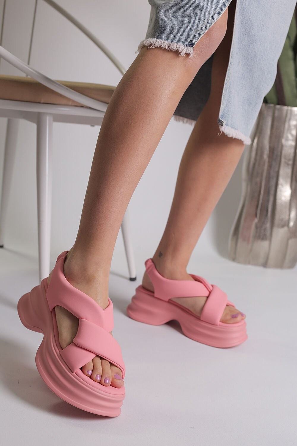 Carina Soft  Metaryel Platform Taban Kadın Sandalet