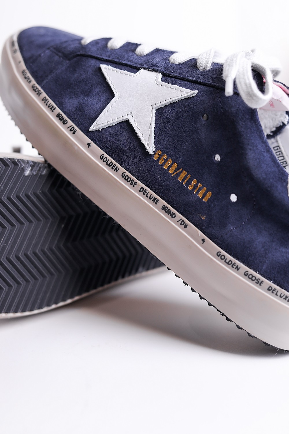 Golden Goose Super-Star Lacivert Deri Kadın Sneakers