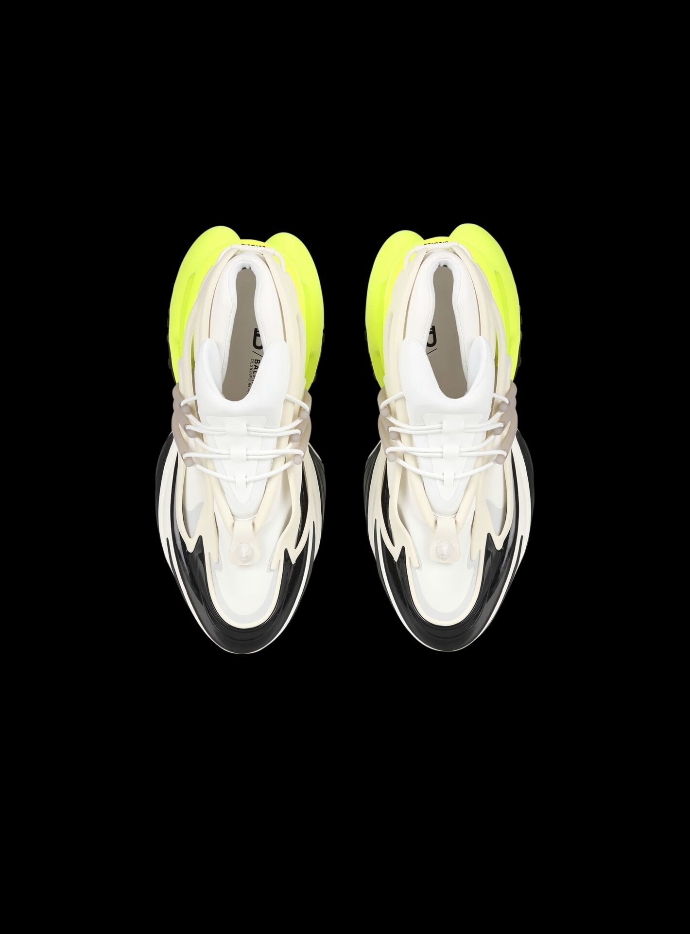 Balmain Unicorn White And Neon Green Sneakers