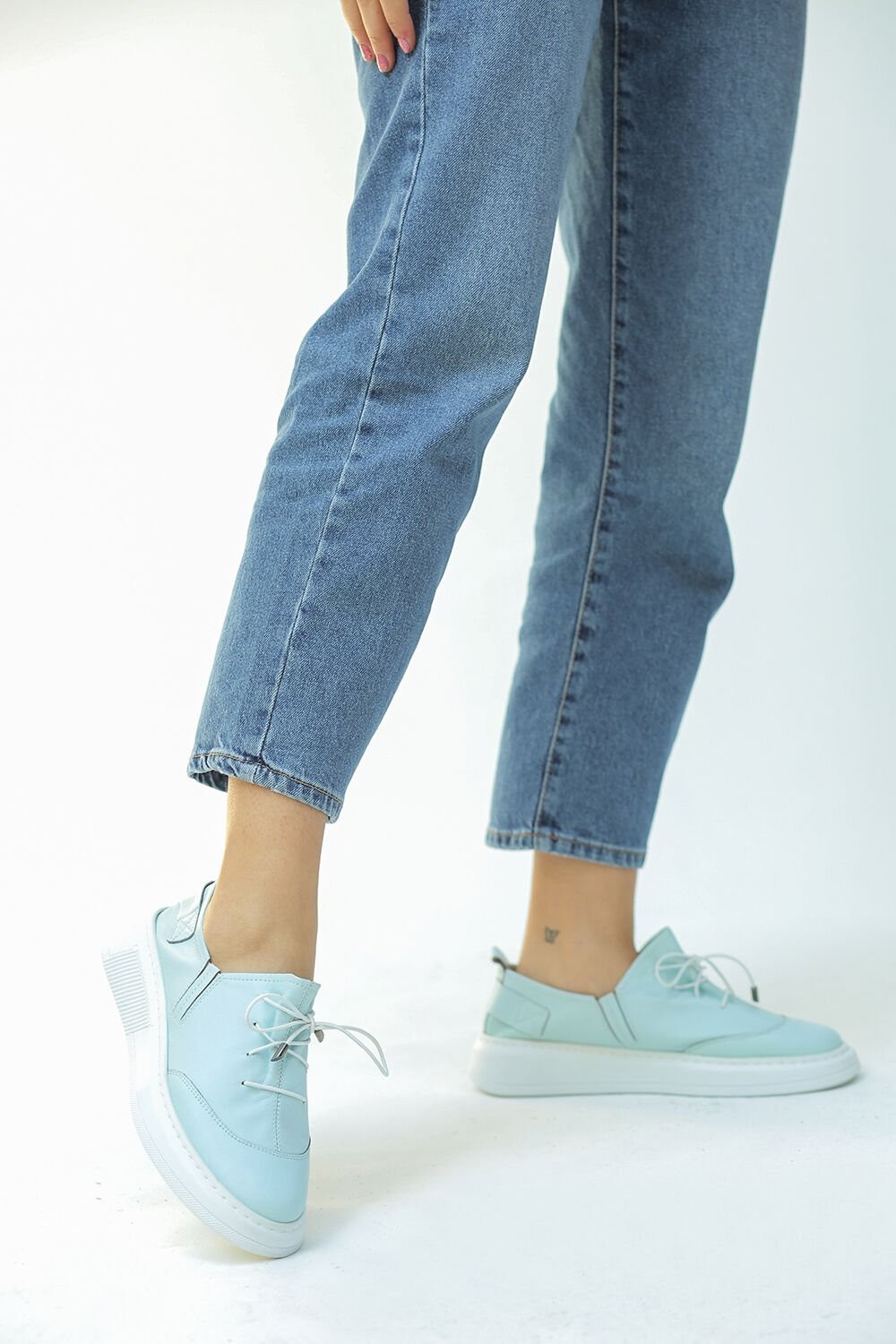 Anges Mikro Materyal Mint Renk Kadın Sneakers S005