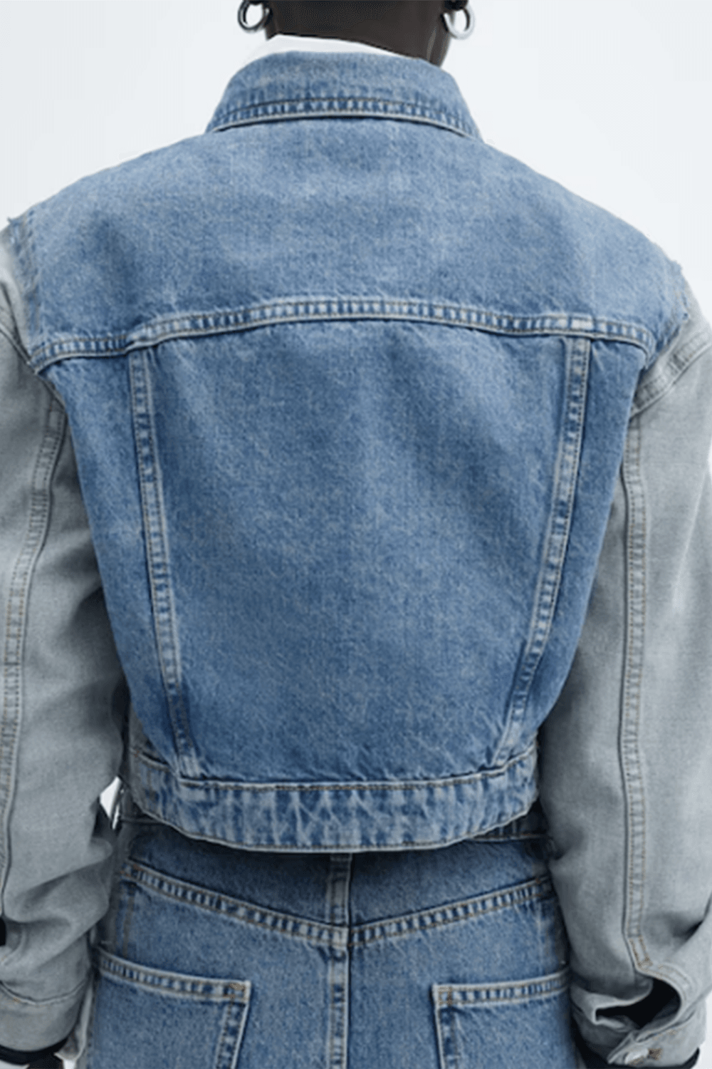 Mango Markalı İki Renkli Denim Mont