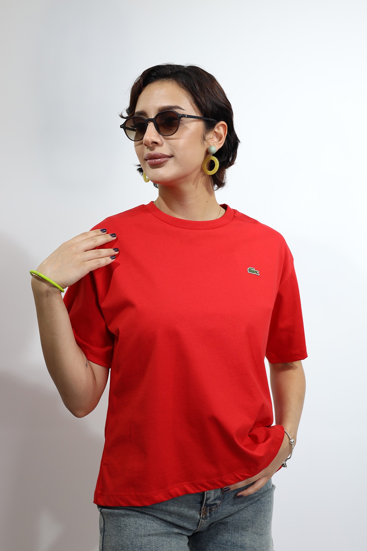 Kadın Relaxed Fit Kırmızı Kadın T-Shirt