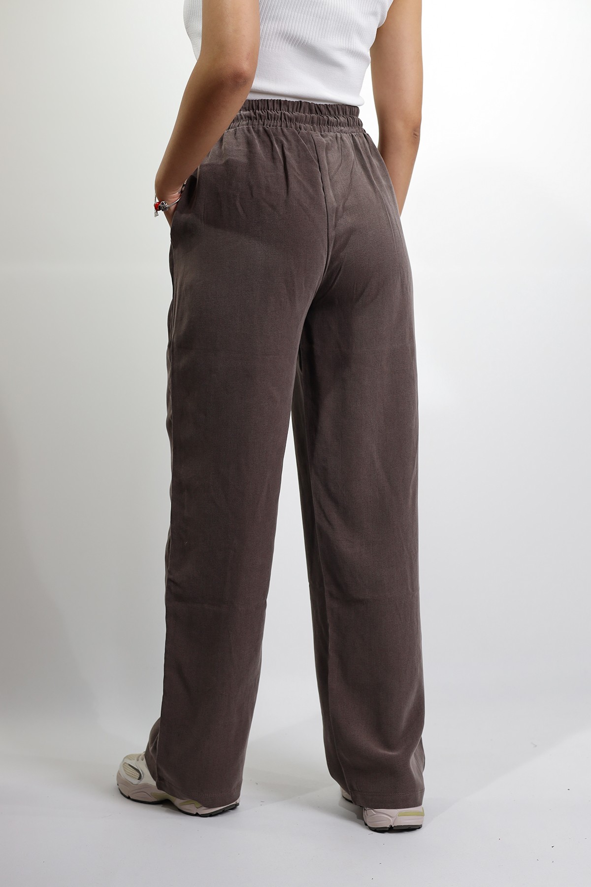 Modal Kumaş Kahve Kadın Relaxed Fit Pantolon
