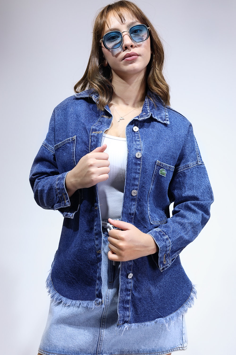 Orjinal Marka Oversize Kesim Denim Kadın Mont
