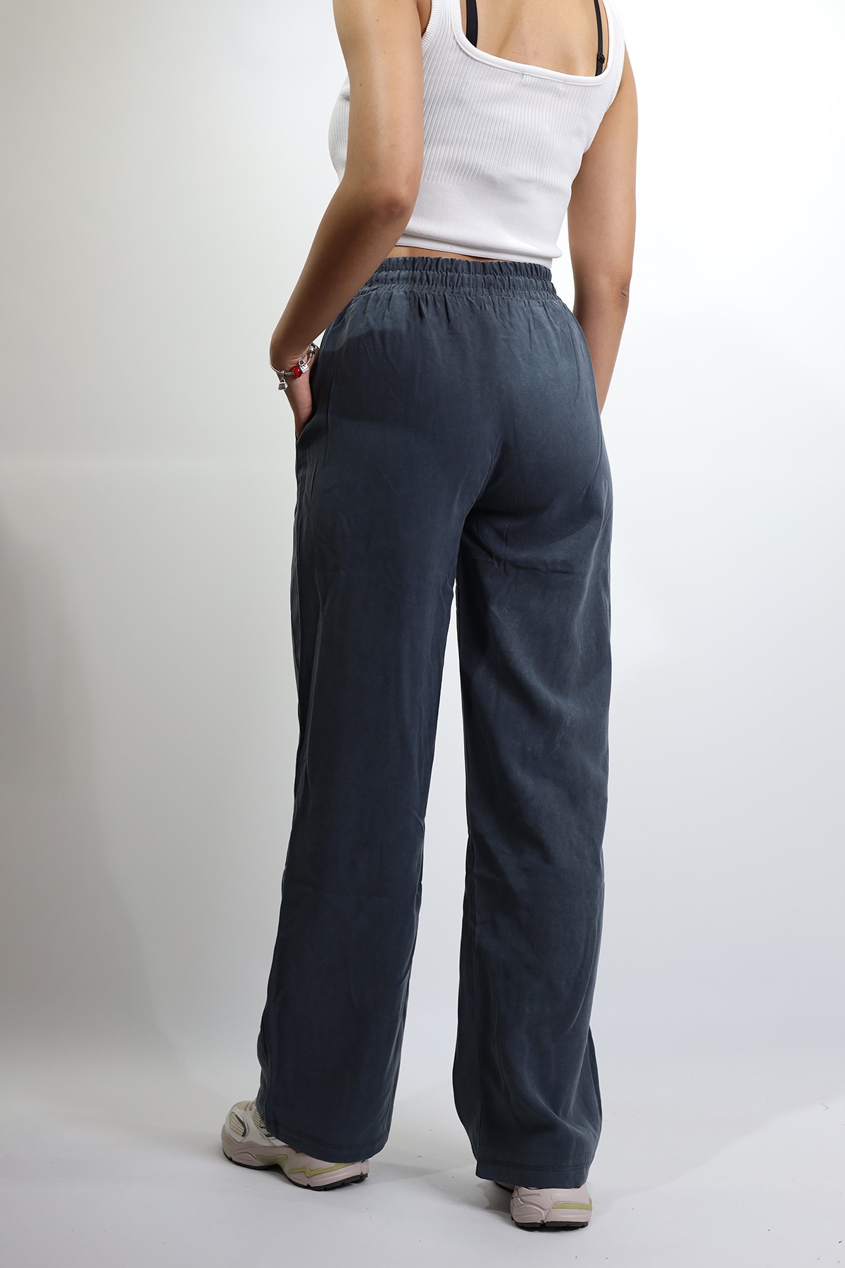 Modal Kumaş Siyah Kadın Relaxed Fit Pantolon