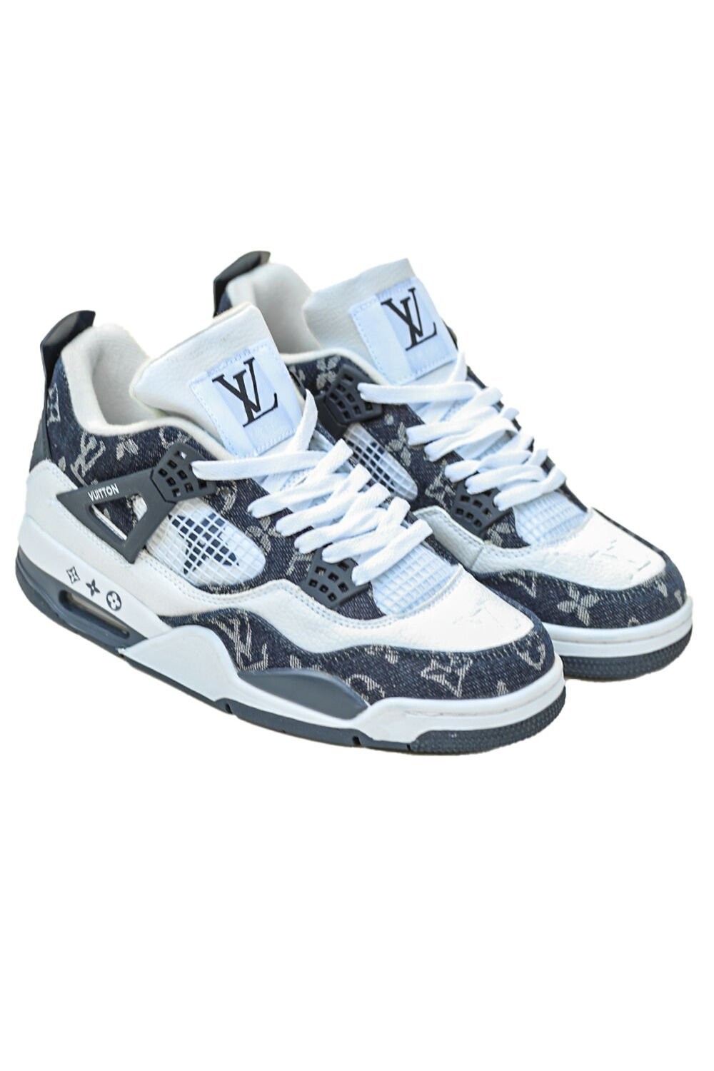 Louis Vuitton X Air Jordon 4 Black-White Sneaker