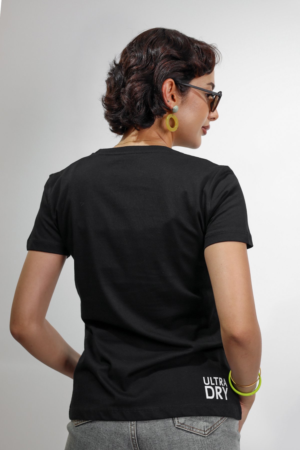 Bisiklet Yaka Kadın Siyah T-Shirt