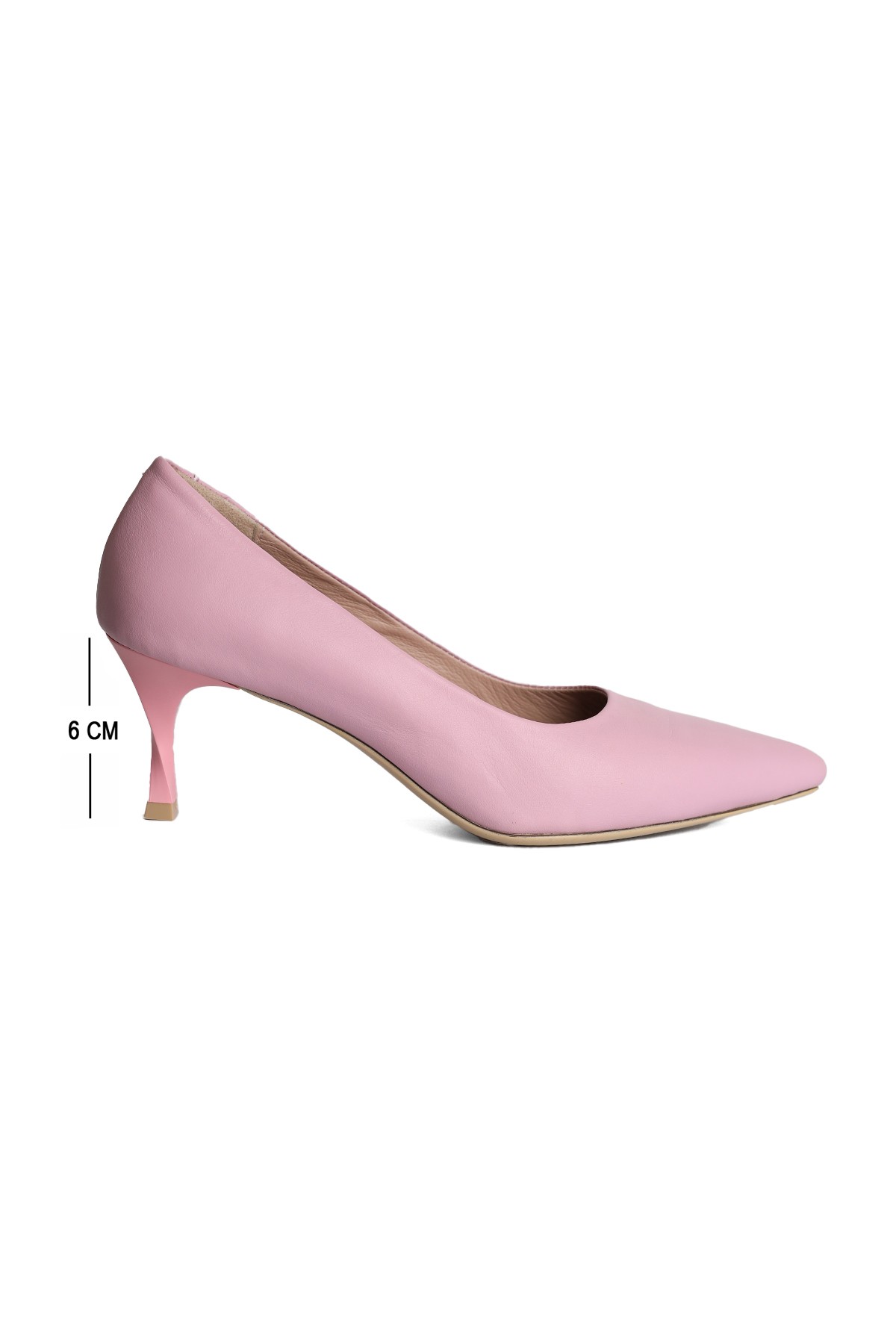 Lansisse Doğal Deri Materyal Pembe Kadın Stiletto R166