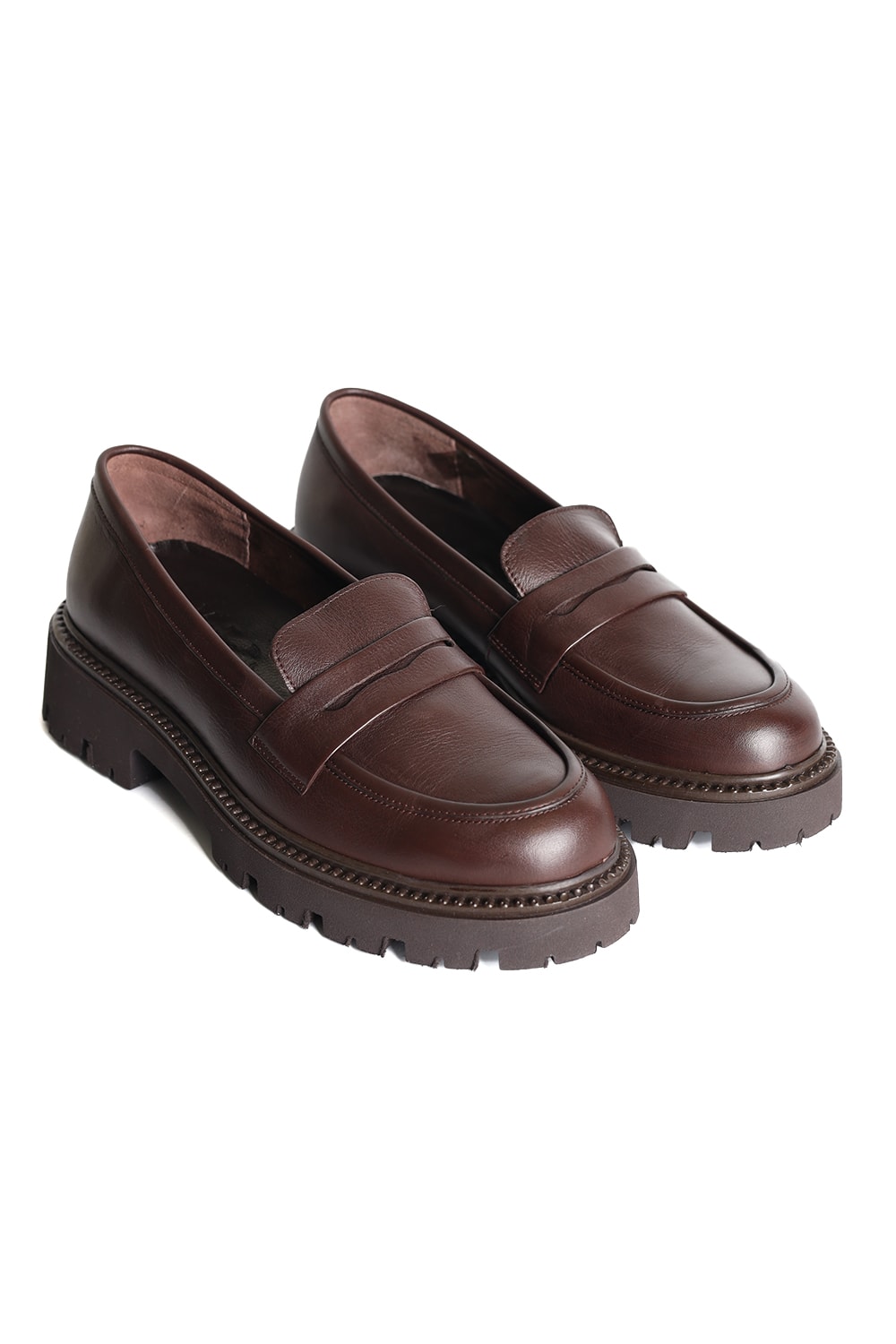 Hakiki Deri El Yapımı Hafif Eva Taban Yapılı Kadın Loafer