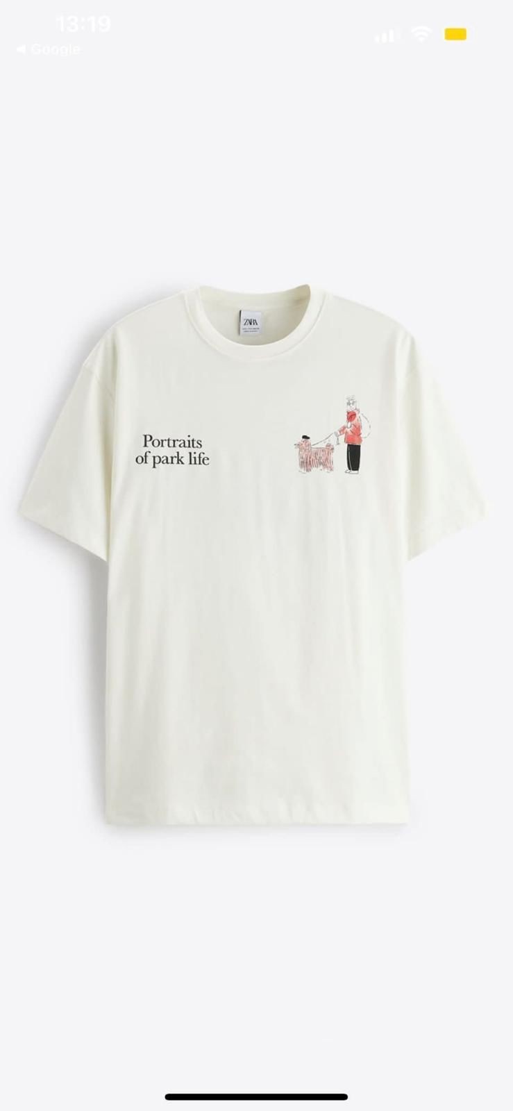 Zara Markalı Baskı Detaylı Kırık Beyaz Renk Erkek Tshirt