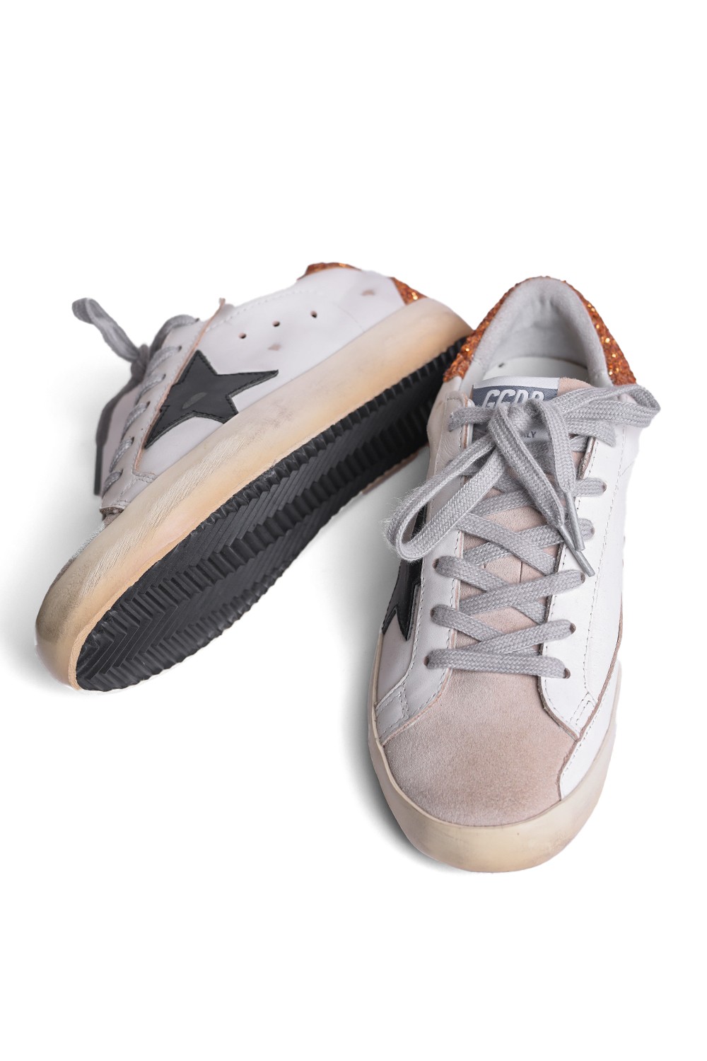 Golden Goose Super-Star Turuncu- Beyaz Deri Kadın Sneakers