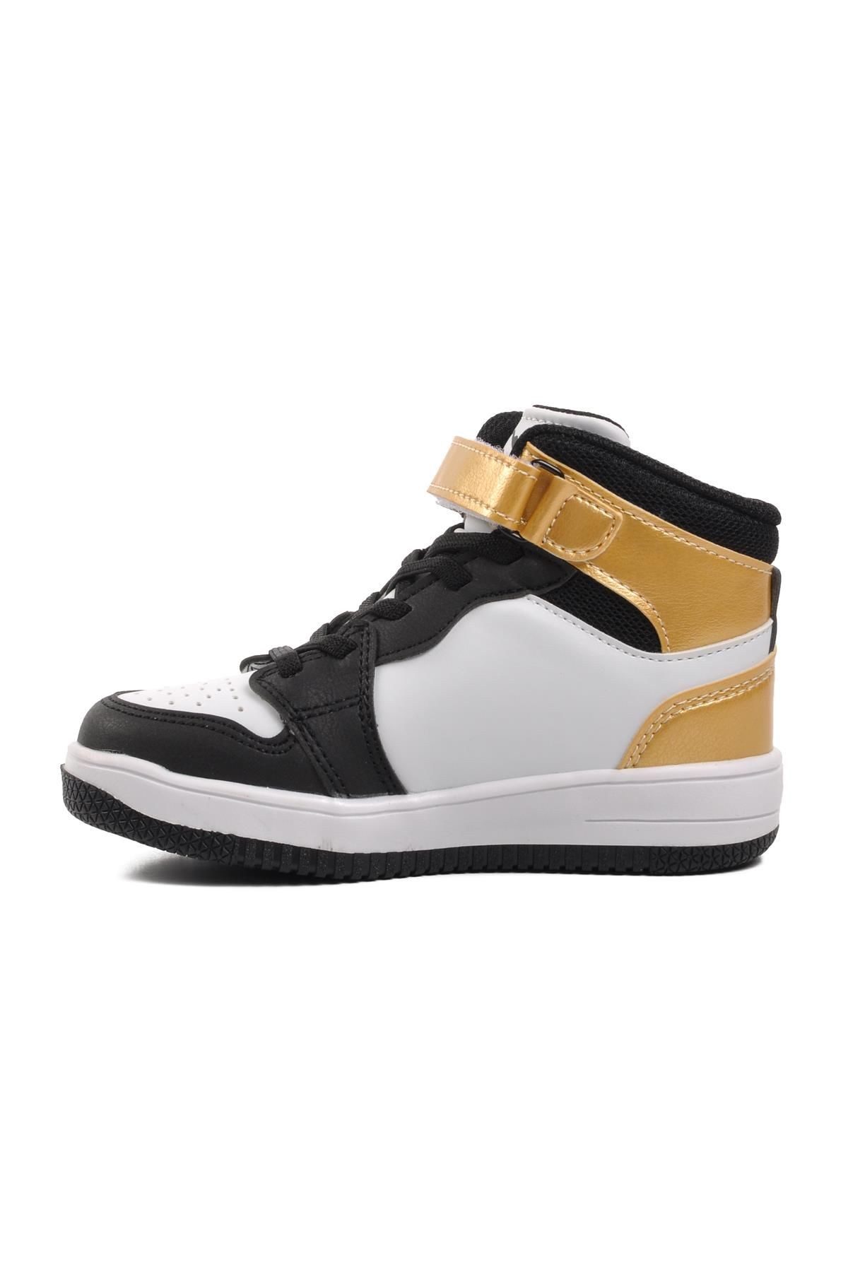 Cool Haykat Uzun Siyah-Gold Renk Çocuk Sneaker C008