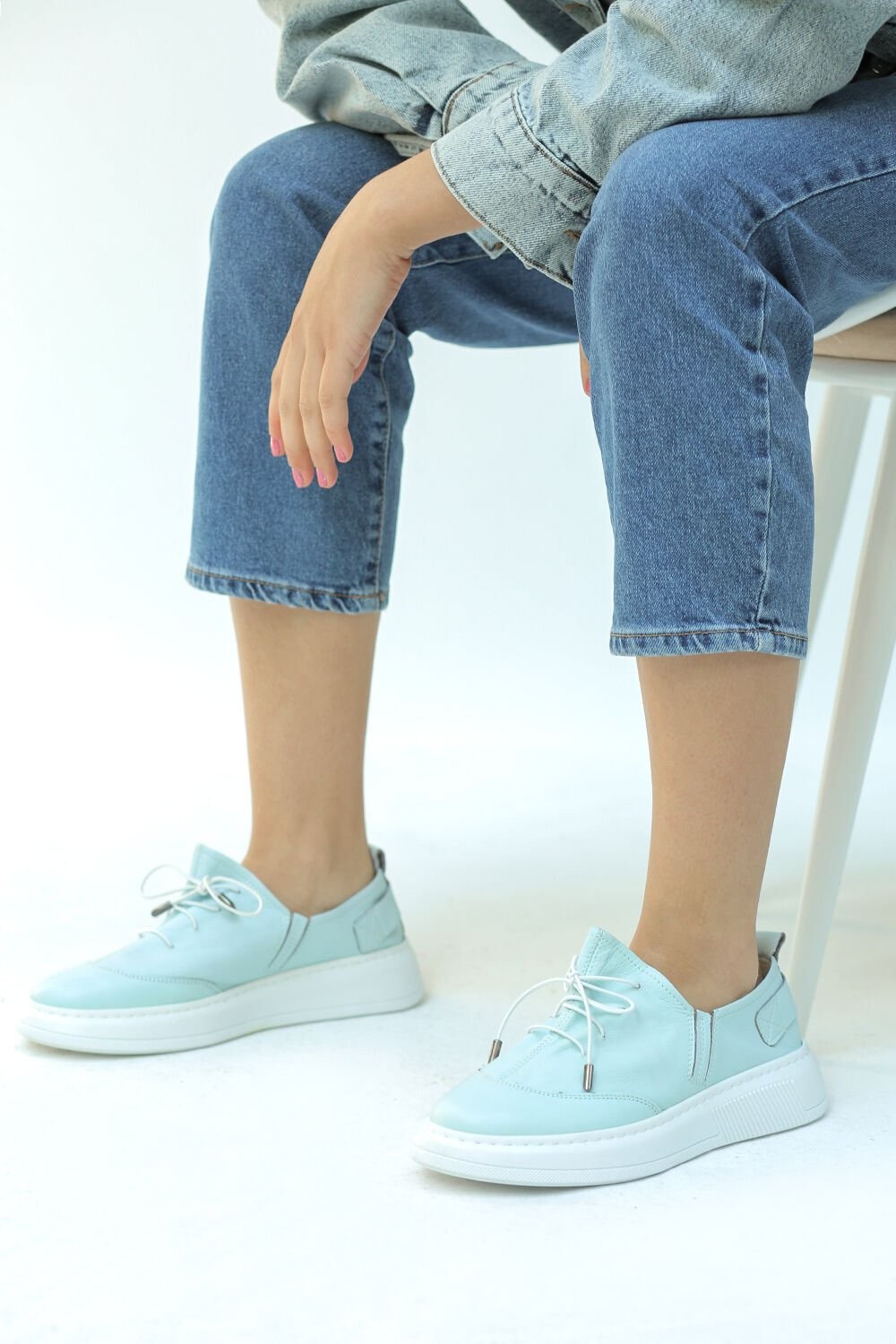 Anges Mikro Materyal Mint Renk Kadın Sneakers S005