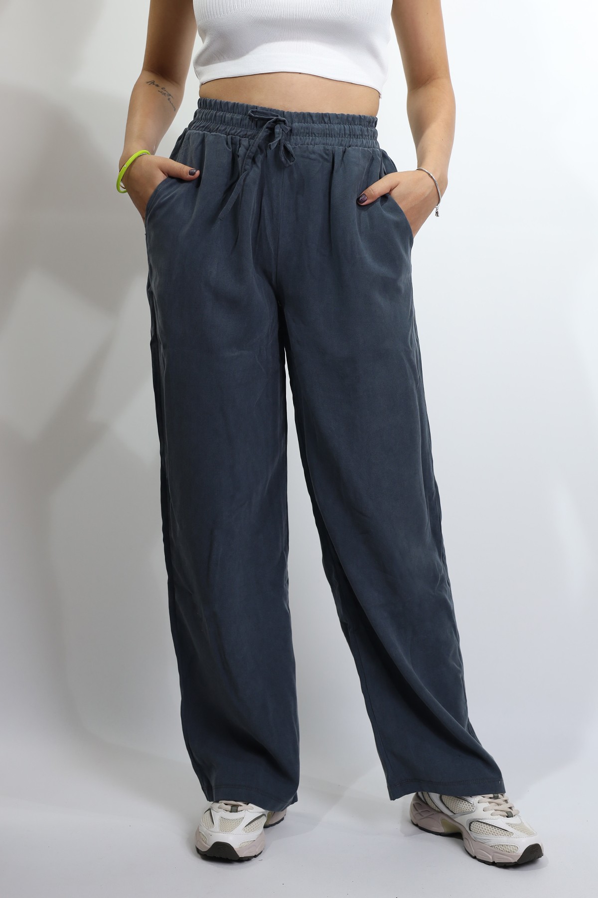 Modal Kumaş Siyah Kadın Relaxed Fit Pantolon