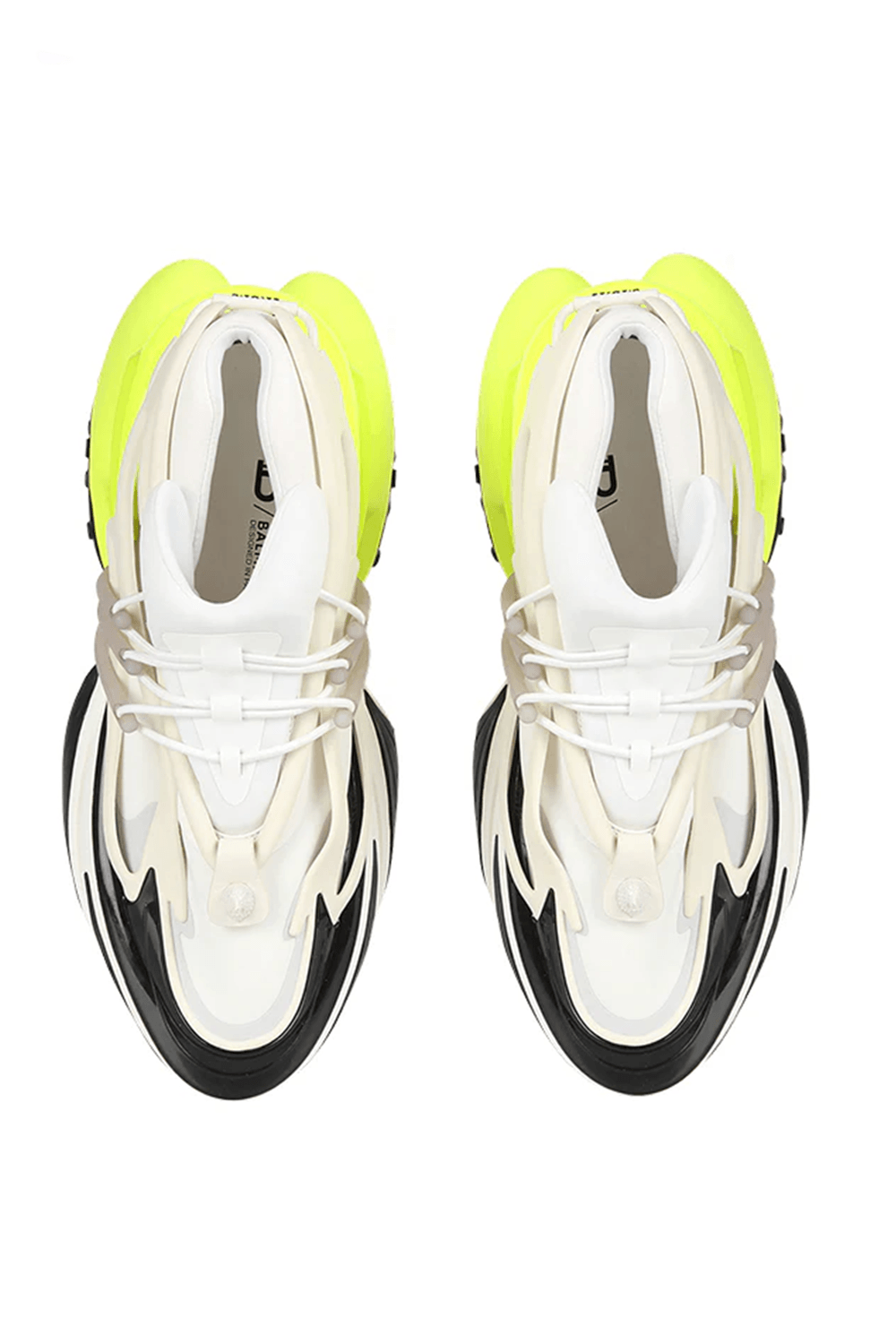 Balmain Unicorn White And Neon Green Sneakers