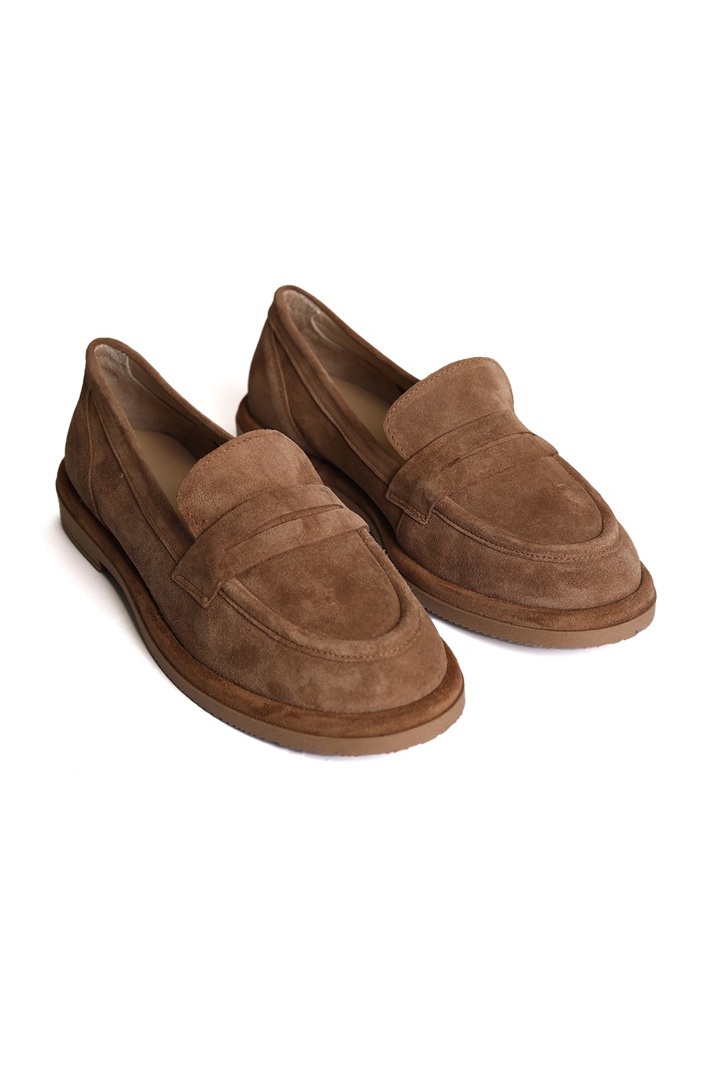 Hakiki Deri El Yapımı Anatomik Kauçuk Taban Kadın Loafer R002