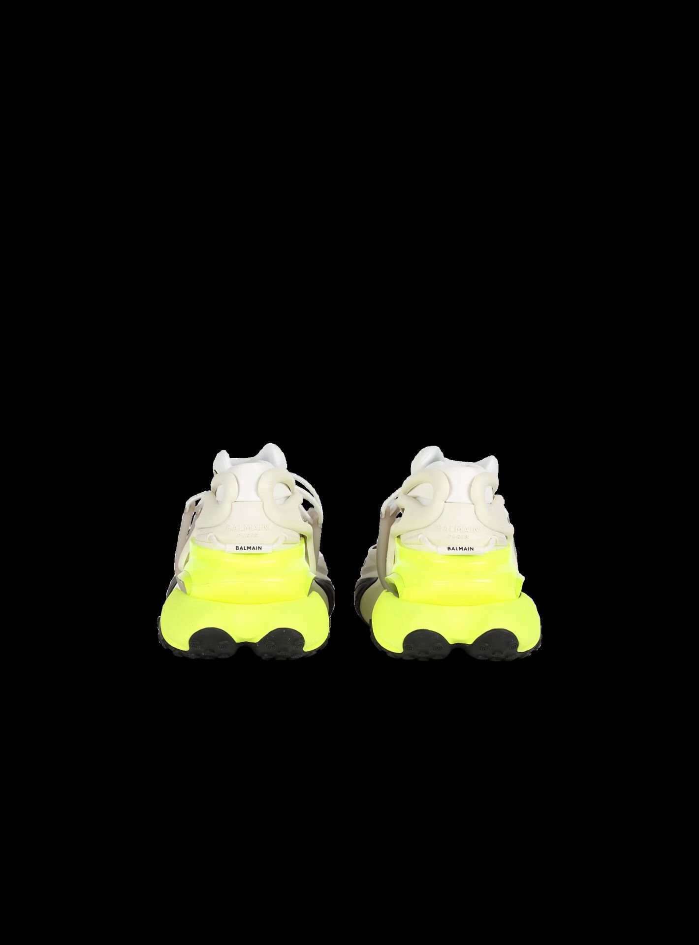 Balmain Unicorn White And Neon Green Sneakers