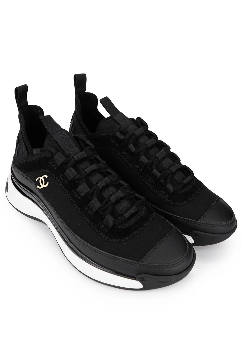 Chanel 20C Black and White Sport Trail Sneakers