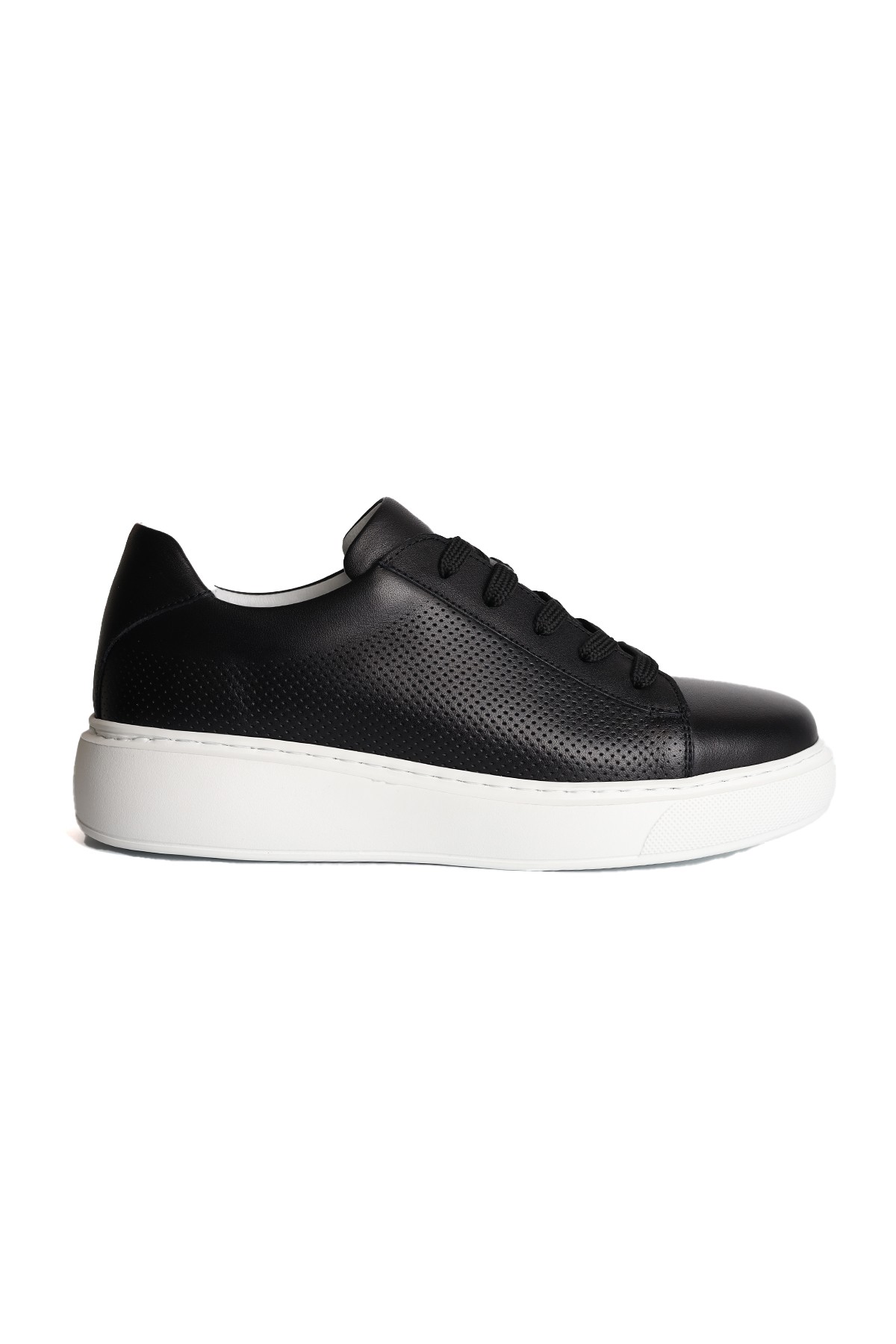 Hakiki Deri El Yapımı Eva Tabanlı Siyah Unisex Sneakers
