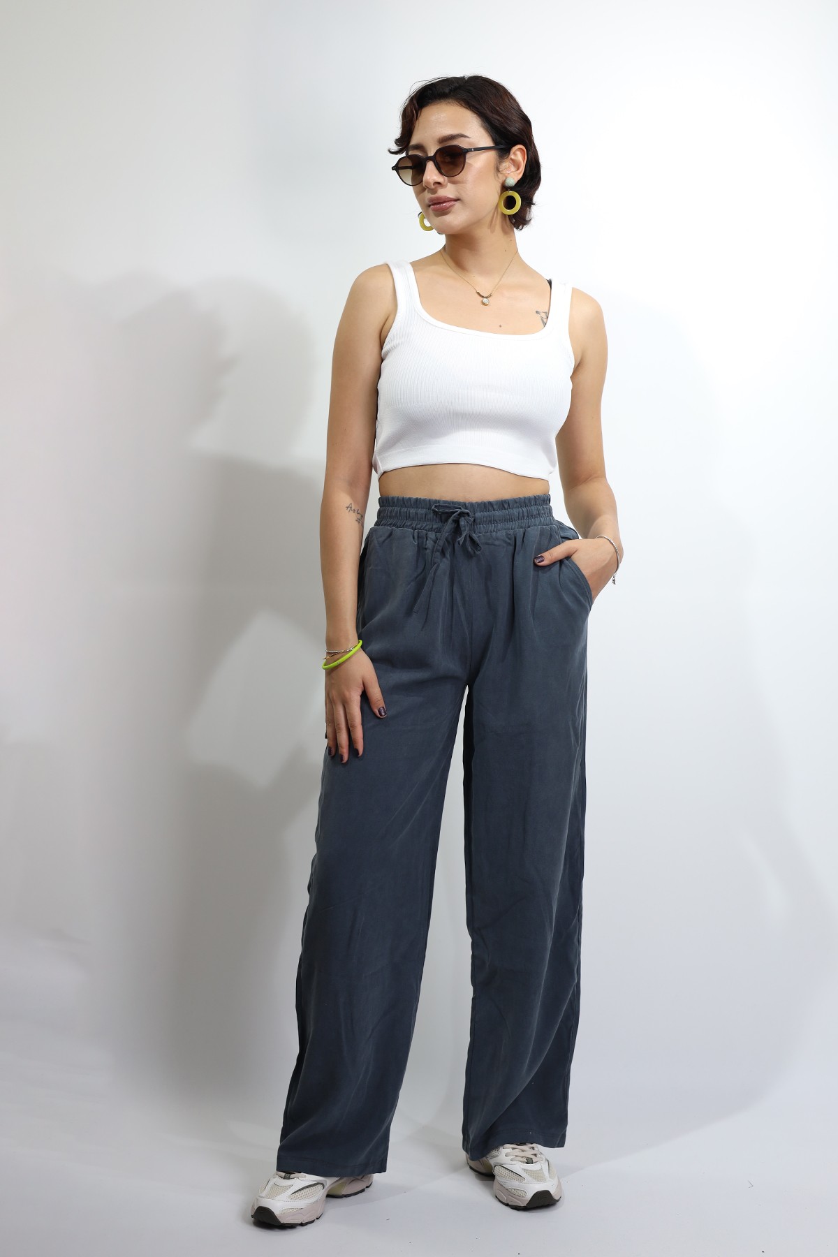 Modal Kumaş Siyah Kadın Relaxed Fit Pantolon