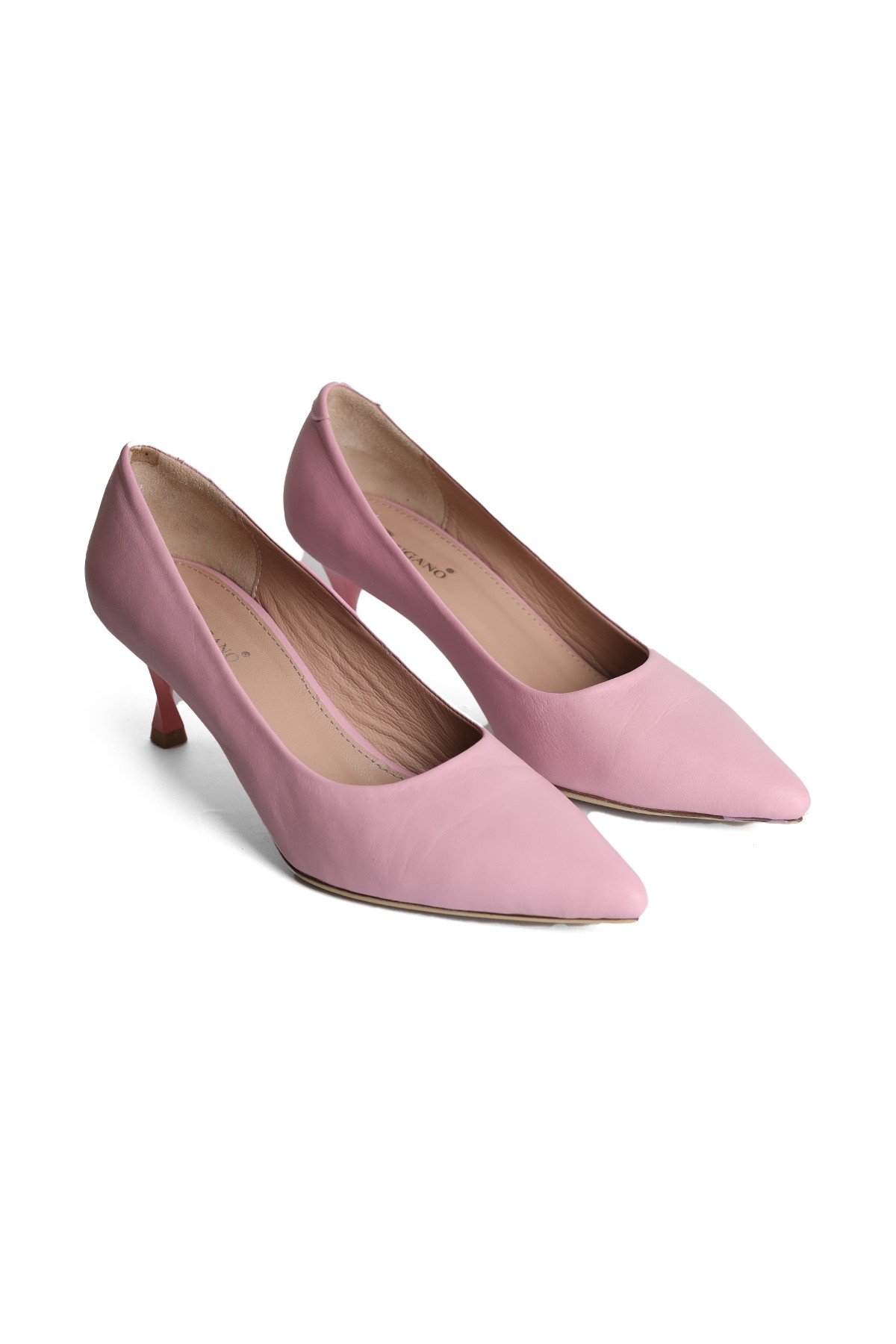 Lansisse Doğal Deri Materyal Pembe Kadın Stiletto R166