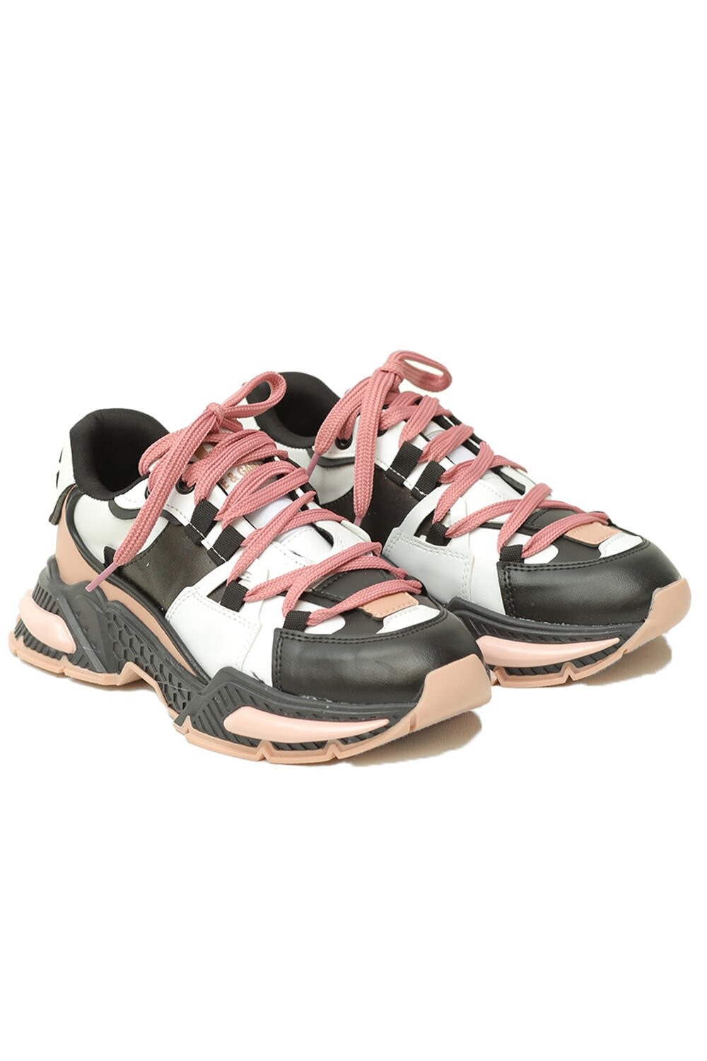 D&G Mixed-Materials Airmaster Sneakers Pembe/Siyah