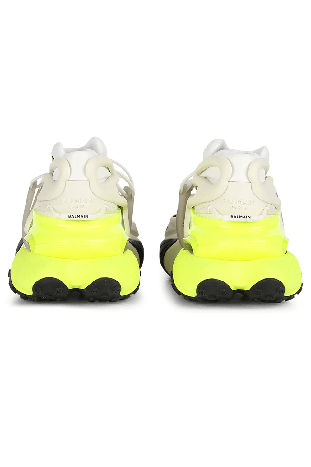 Balmain Unicorn White And Neon Green Sneakers