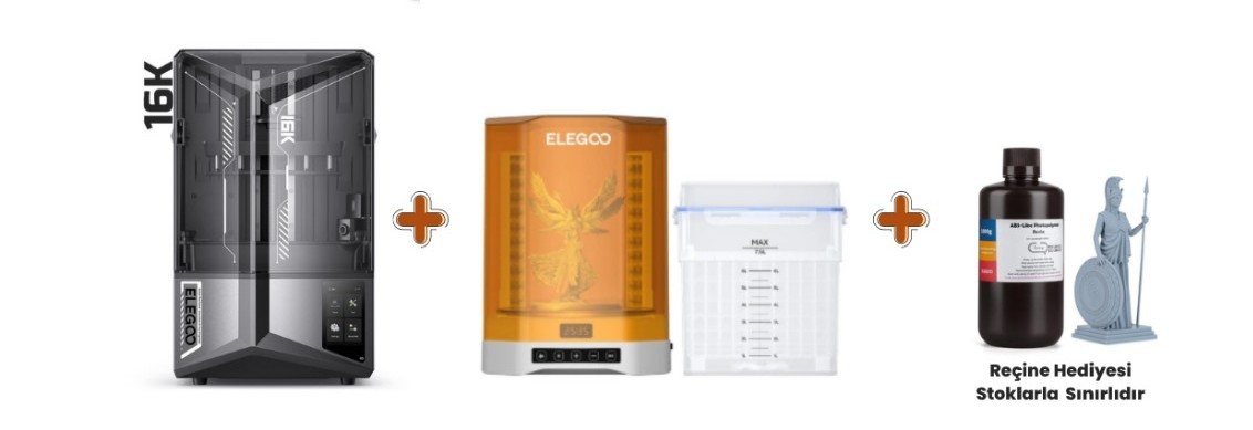 Elegoo Saturn 4 Ultra 16K + Elegoo Mercury 3.0 + ABS Like 0.5 kg Reçine Seti