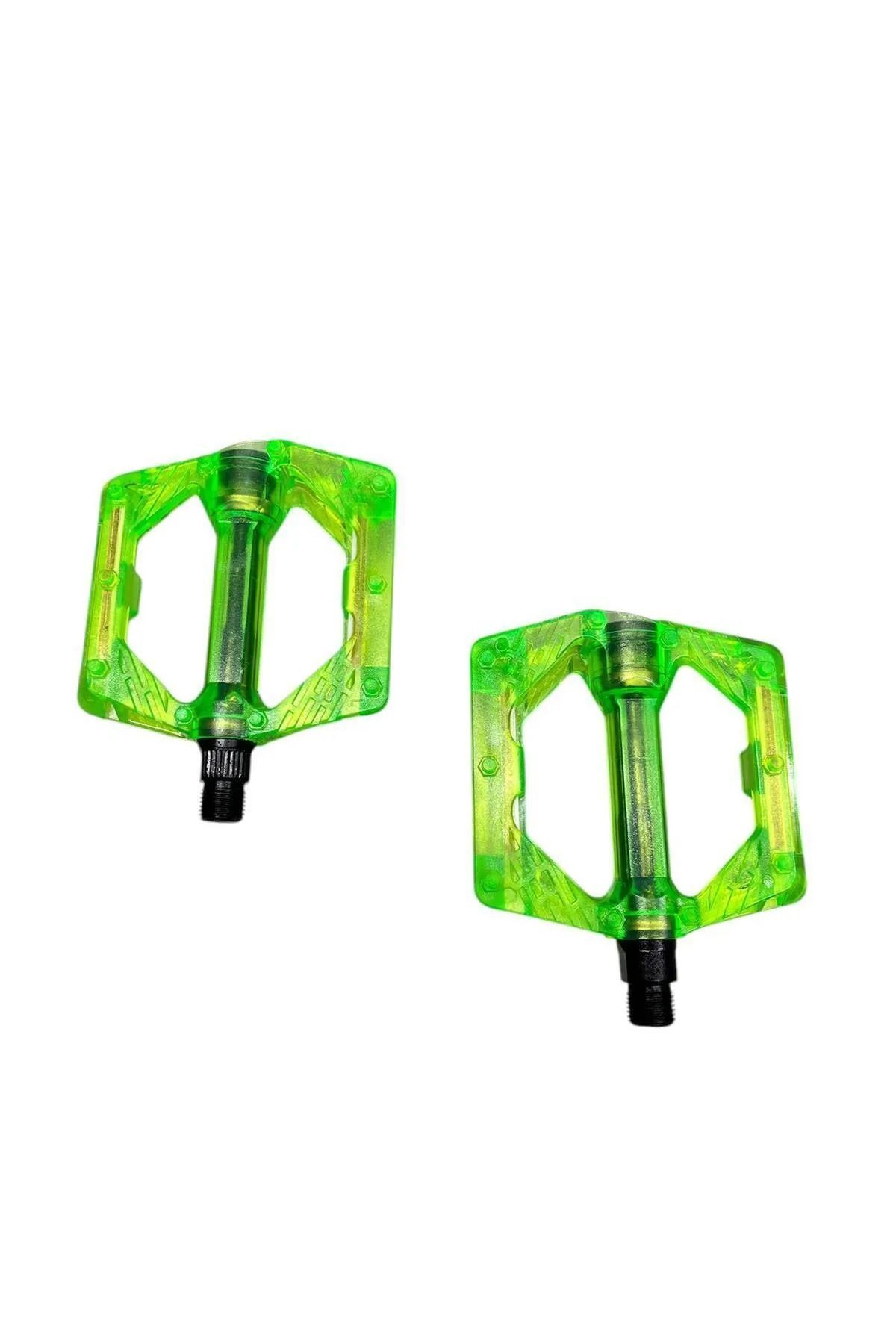 ŞEFFAF RENKLİ PLATFORM GENİŞ PEDAL REFLEKTÖRLÜ - yeşil