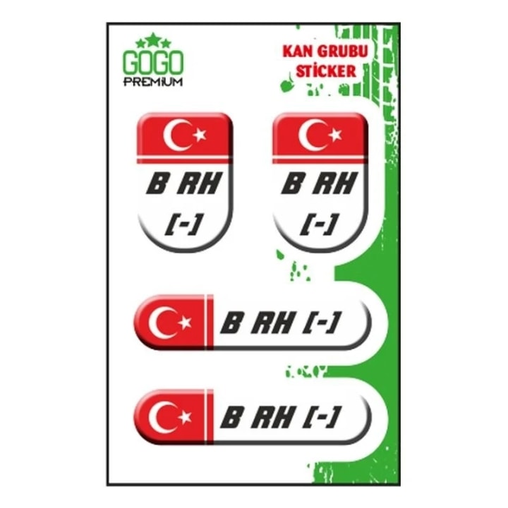 Gogo Kan Grubu B Rh(-) Damla Sticker Beyaz 4lü (DE140)