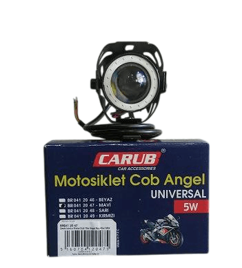 Carub Motosiklet Sis Farı 12v Mini Mavi Angelli Beyaz Işık (BR0412047)